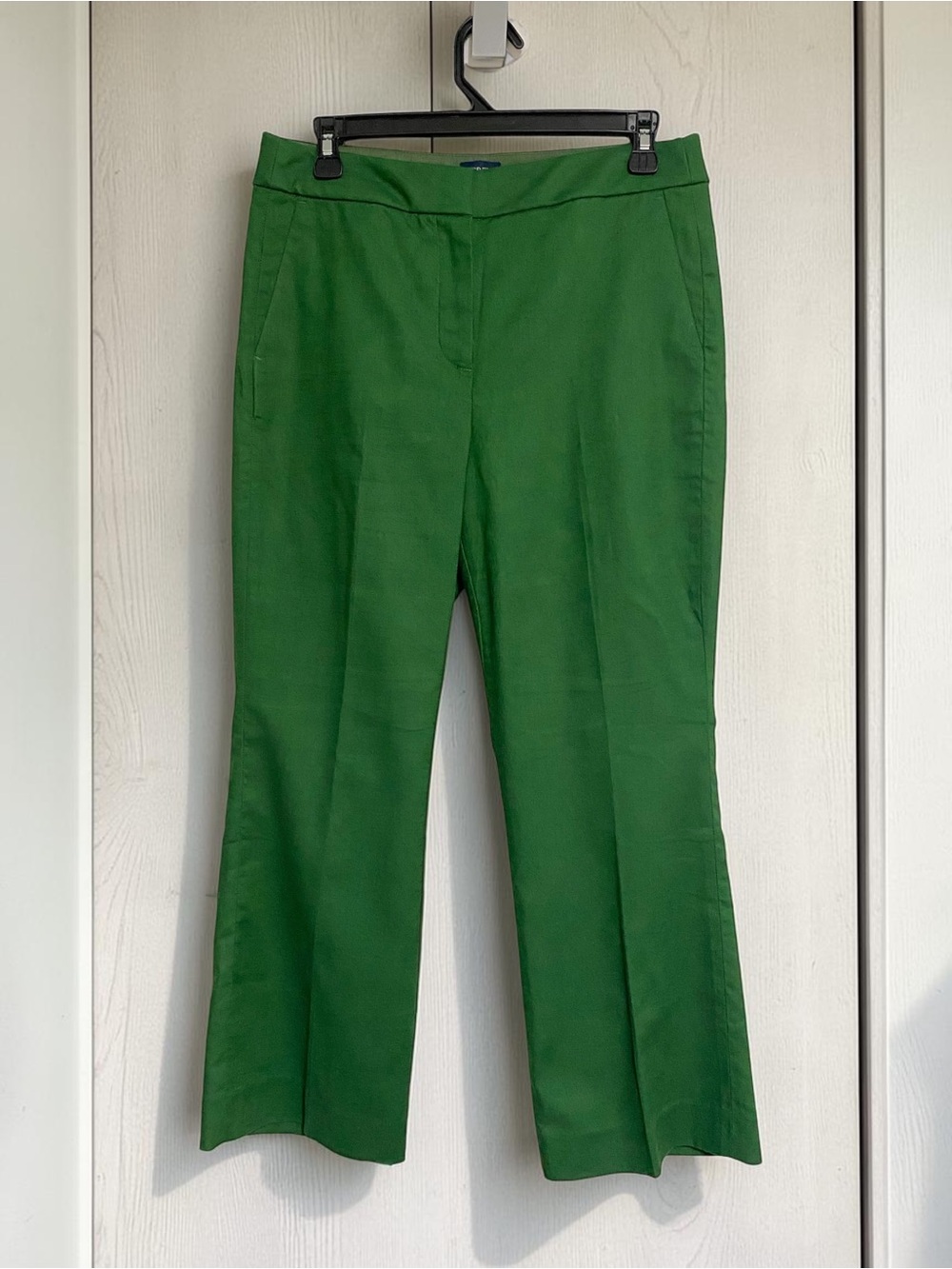 J.Crew Kelsey Trouser Pants Women's 6 Green Linen Blend Kick Flare Crop Lined